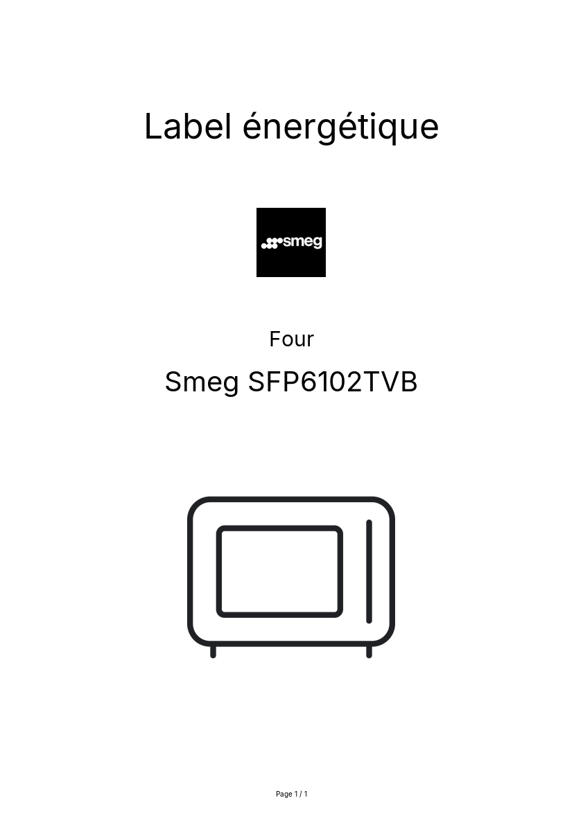 Page n°1 - Label énergétique Smeg SFP6102TVB