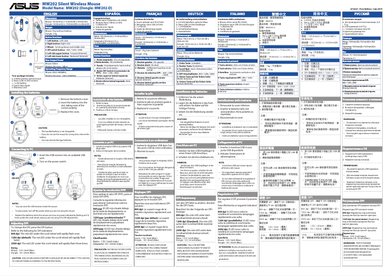 Page 1 de la notice Manuel utilisateur Asus MW202
