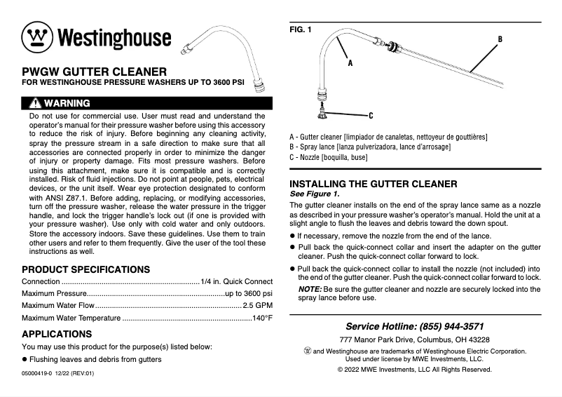 Image de la première page du manuel de l'appareil PWGW