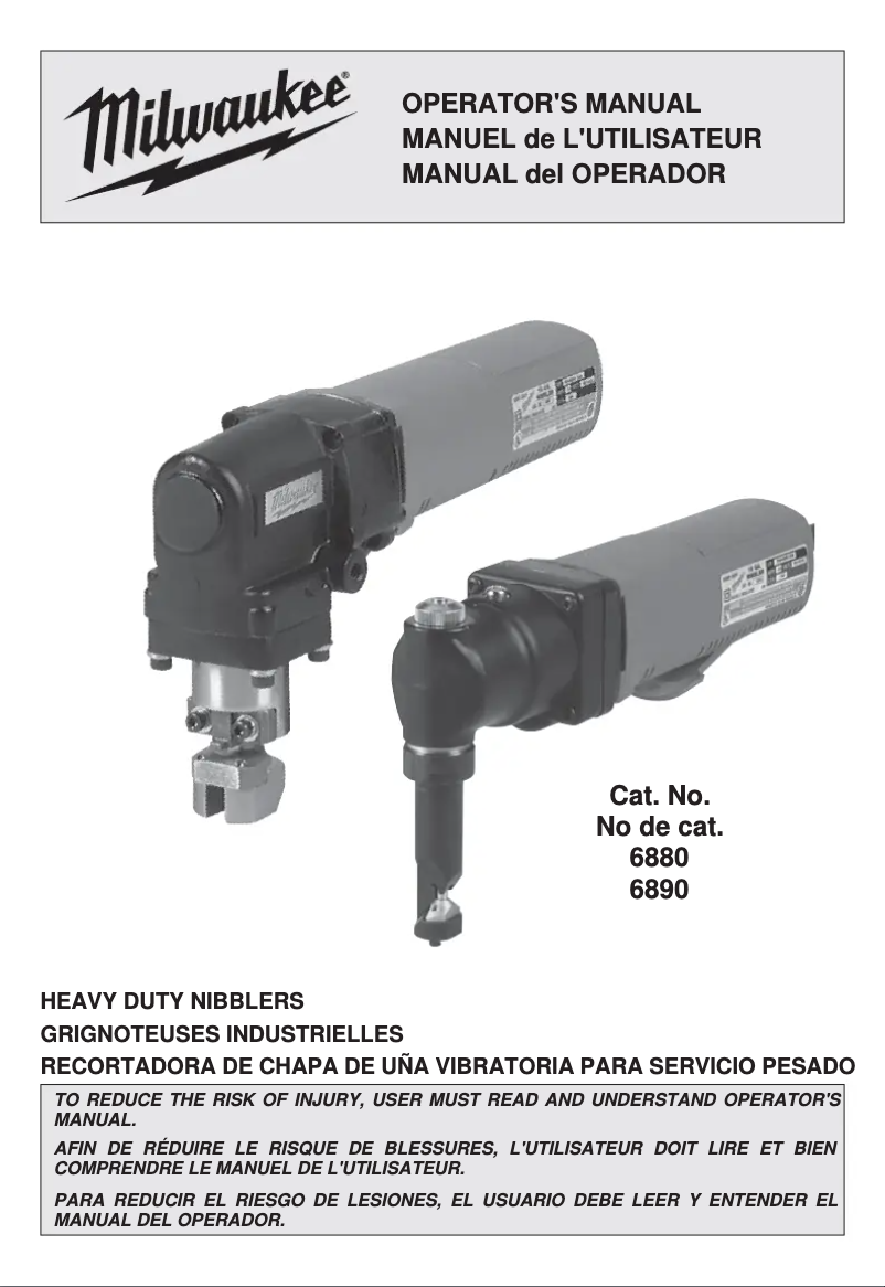 Page n°1 - Manuel utilisateur Milwaukee 6880