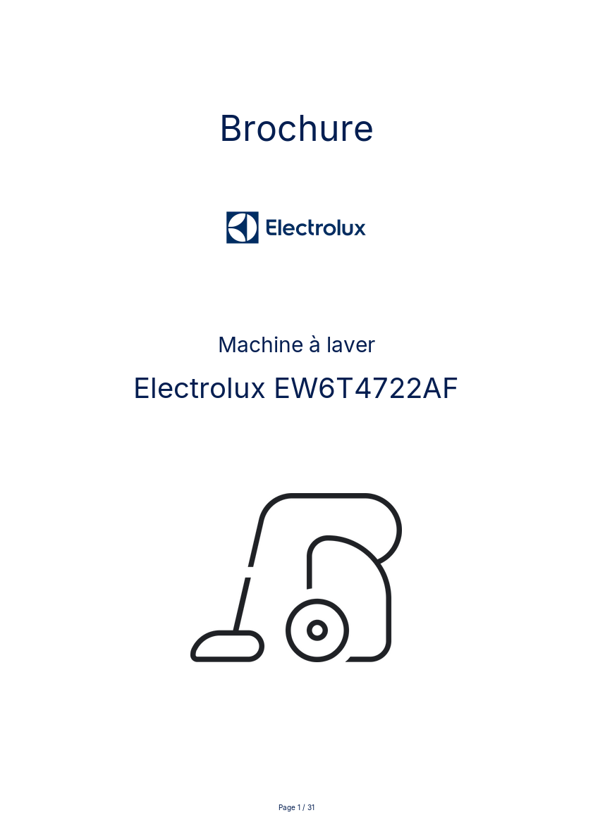 Page n°1 - Brochure Electrolux EW6T4722AF