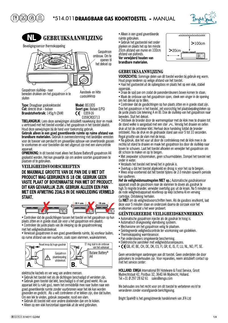 Page 1 of the manual User Manual Bright Spark 514011
