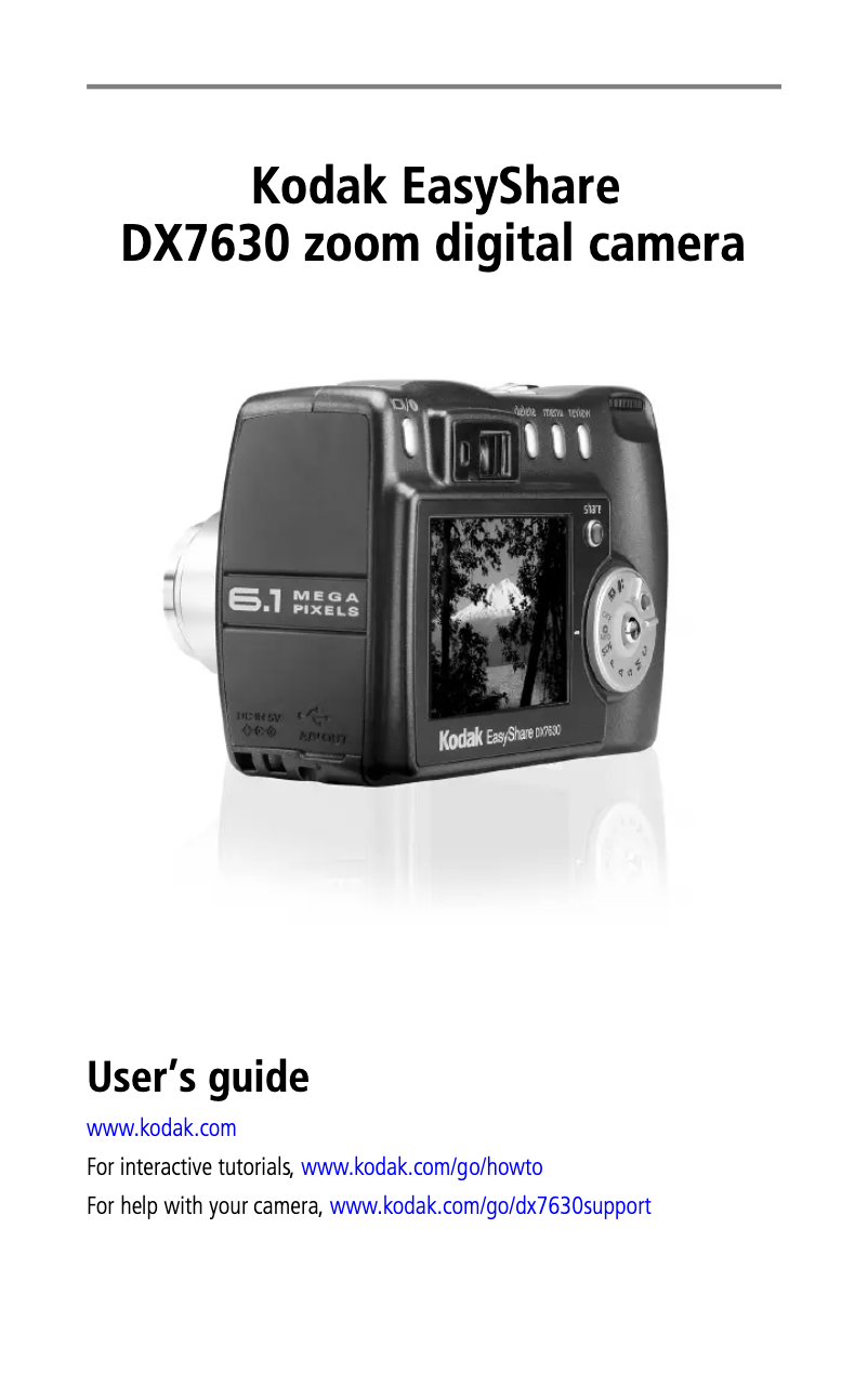 Page 1 de la notice Manuel utilisateur Kodak EasyShare DX7630