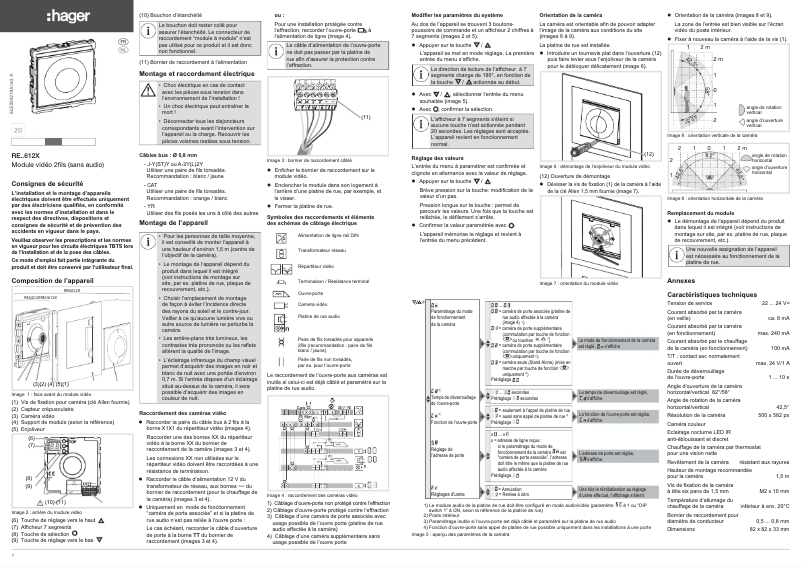 Page 1 de la notice Instructions / montage Hager REN612X