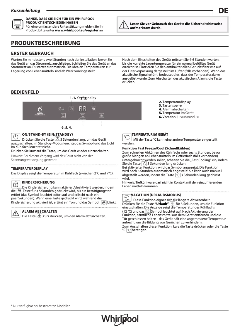 Image de la première page du manuel de l'appareil ARG 18481 A++ SF