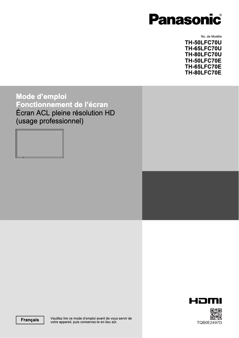 Página 1 del manual Manual de usuario Panasonic TH-65LFC70E
