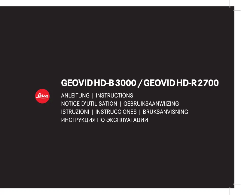 Page n°1 - Manuel utilisateur Leica Geovid HD-R 2700 8x42