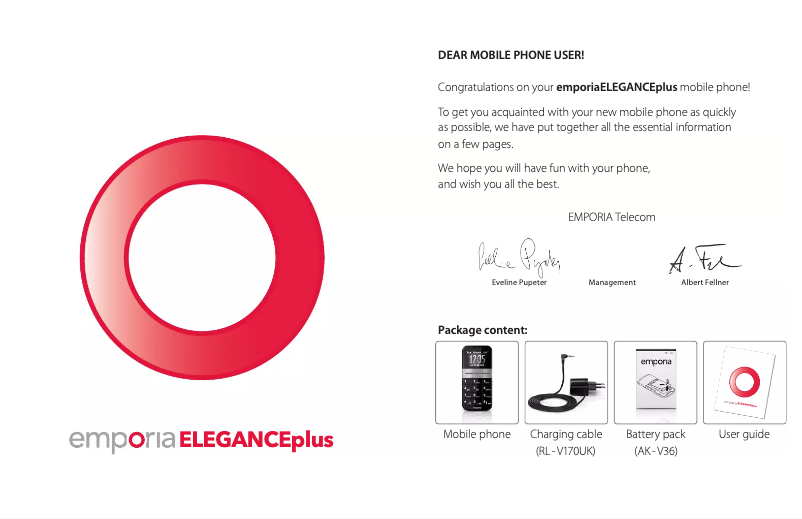 Page 1 de la notice Manuel utilisateur Emporia ELEGANCEplus
