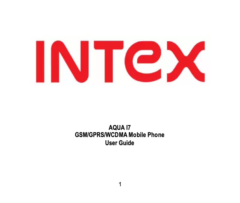 Page 1 de la notice Manuel utilisateur Intex Aqua i7