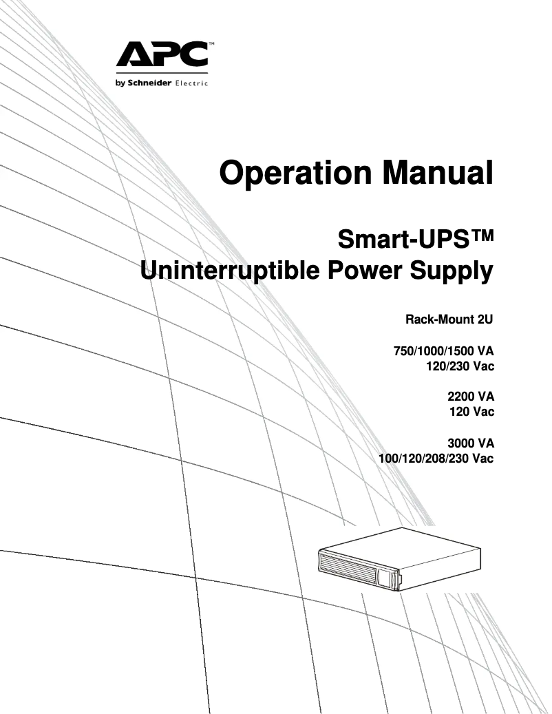 Page 1 de la notice Manuel utilisateur APC SMT3000RMI2U-BNDL