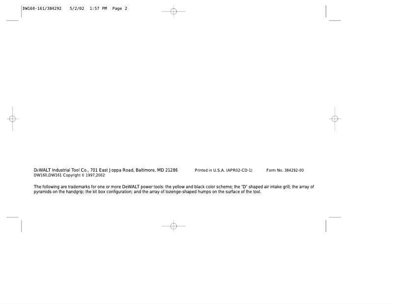 Image de la première page du manuel de l'appareil DW160