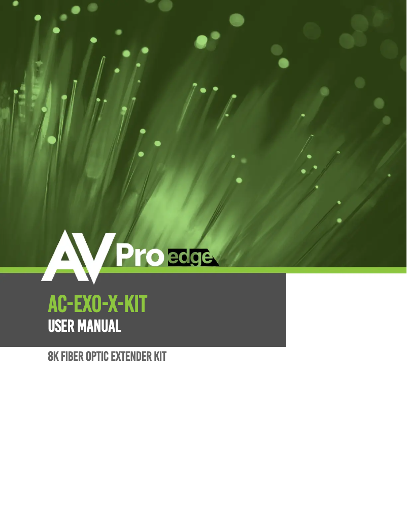 Page n°1 - Manuel utilisateur AVPro Edge AC-EXO-X