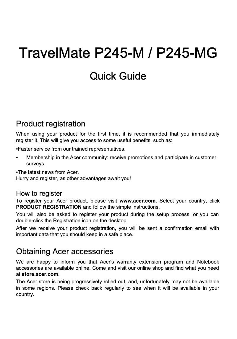Página 1 del manual Manual de usuario Acer TravelMate P245-MG