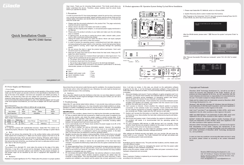 Image de la première page du manuel de l'appareil D360I3-W10P-120/4