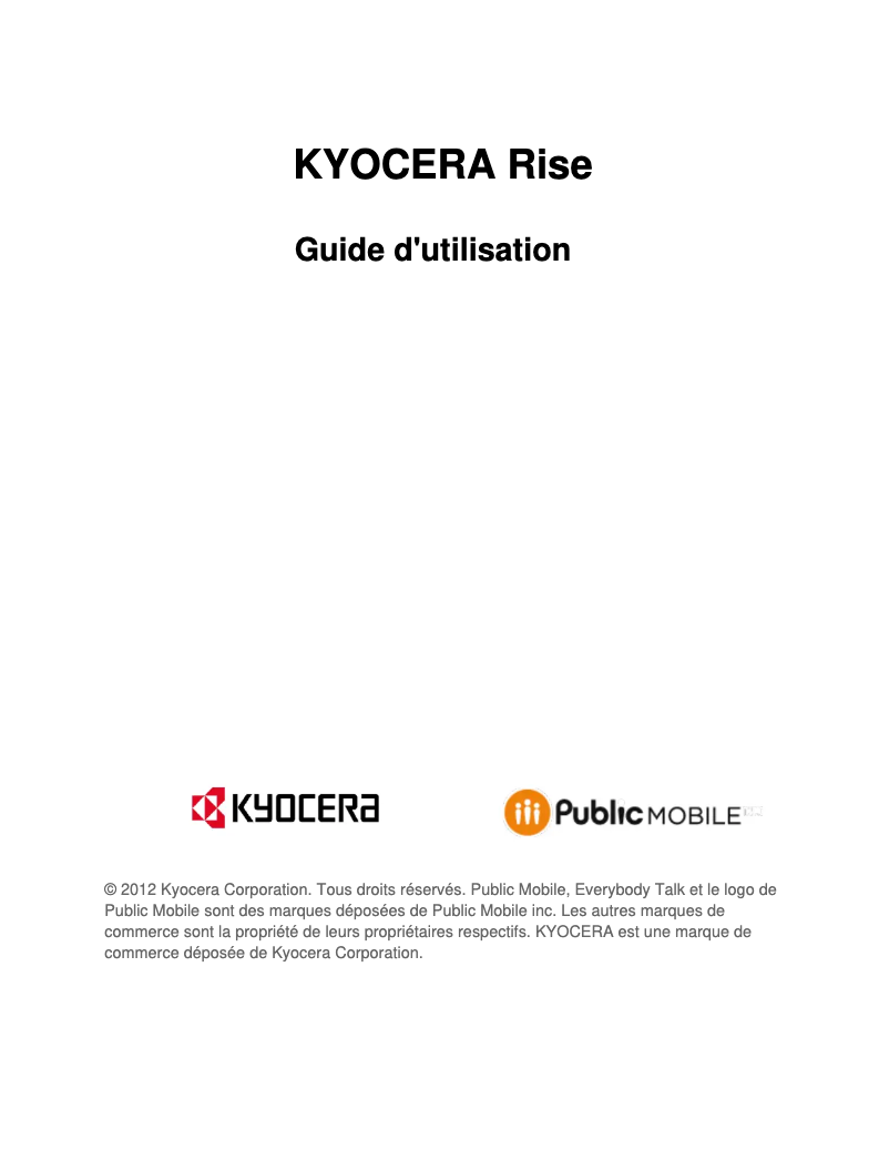 Page 1 de la notice Manuel utilisateur Kyocera Rise C5155