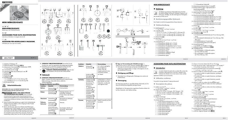 Página 1 del manual Manual de usuario Parkside PDZ 277 A1