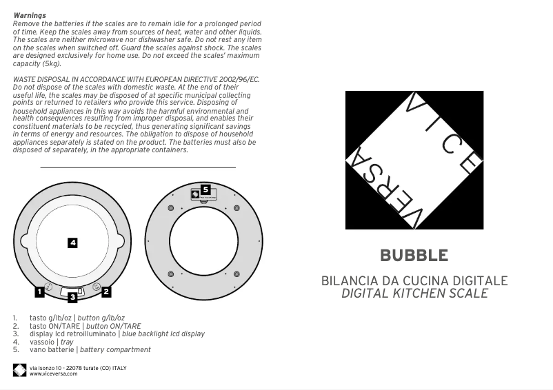 Page n°1 - Manuel utilisateur Vice Versa Bubble 46284