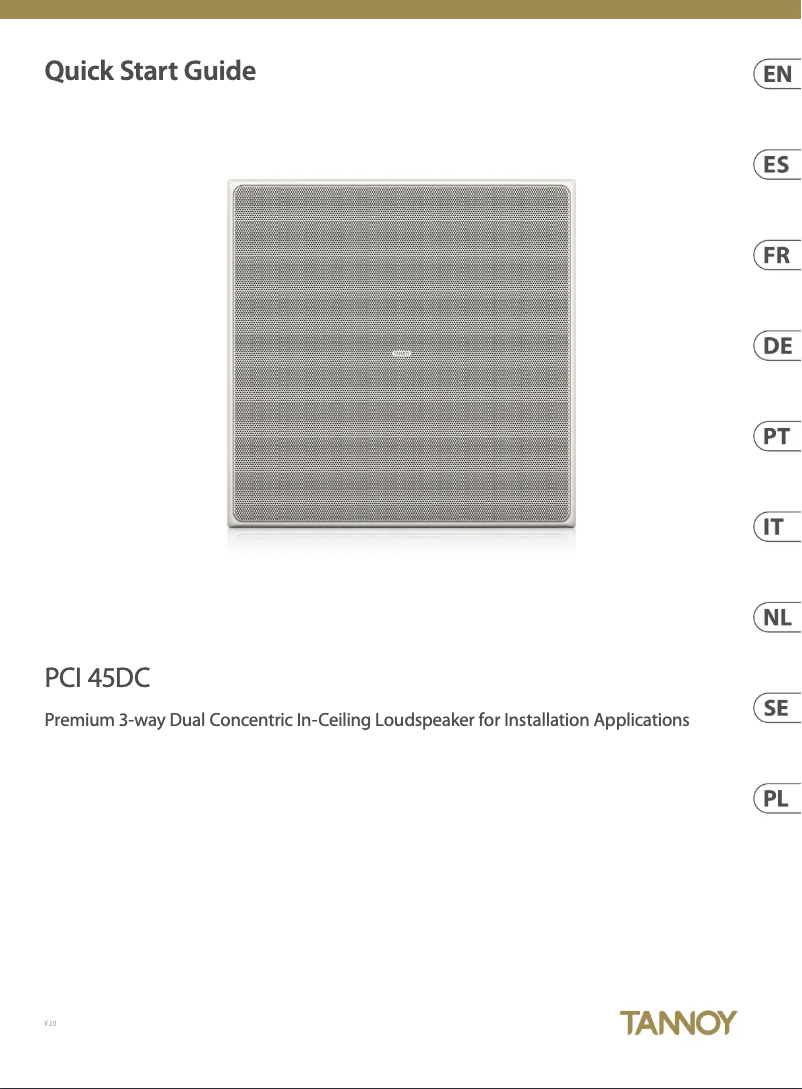 Image de la première page du manuel de l'appareil PCI 45DC