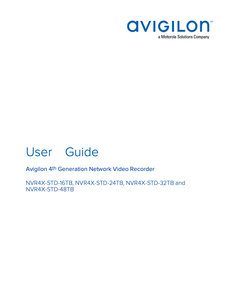 Page 1 de la notice Manuel utilisateur Avigilon NVR4X-STD-32TB-S16-EU