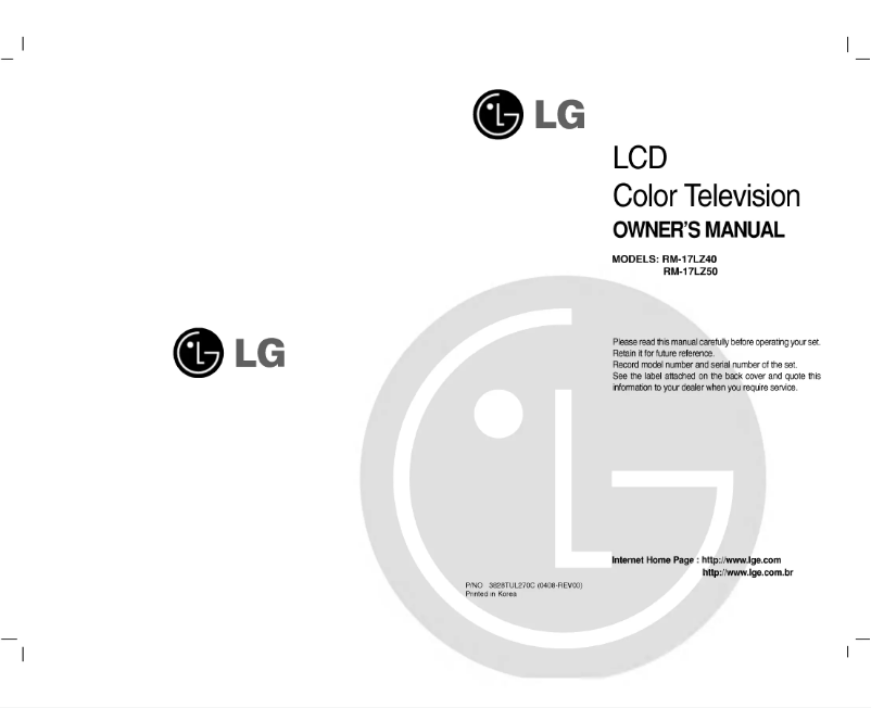 Página 1 del manual Manual de usuario LG RM-17LZ40