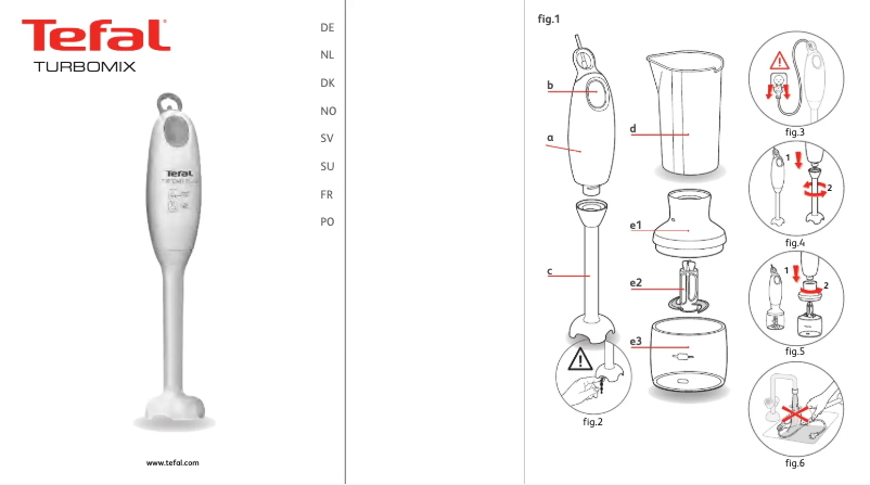 Image de la première page du manuel de l'appareil Turbomix Plus DDJ206
