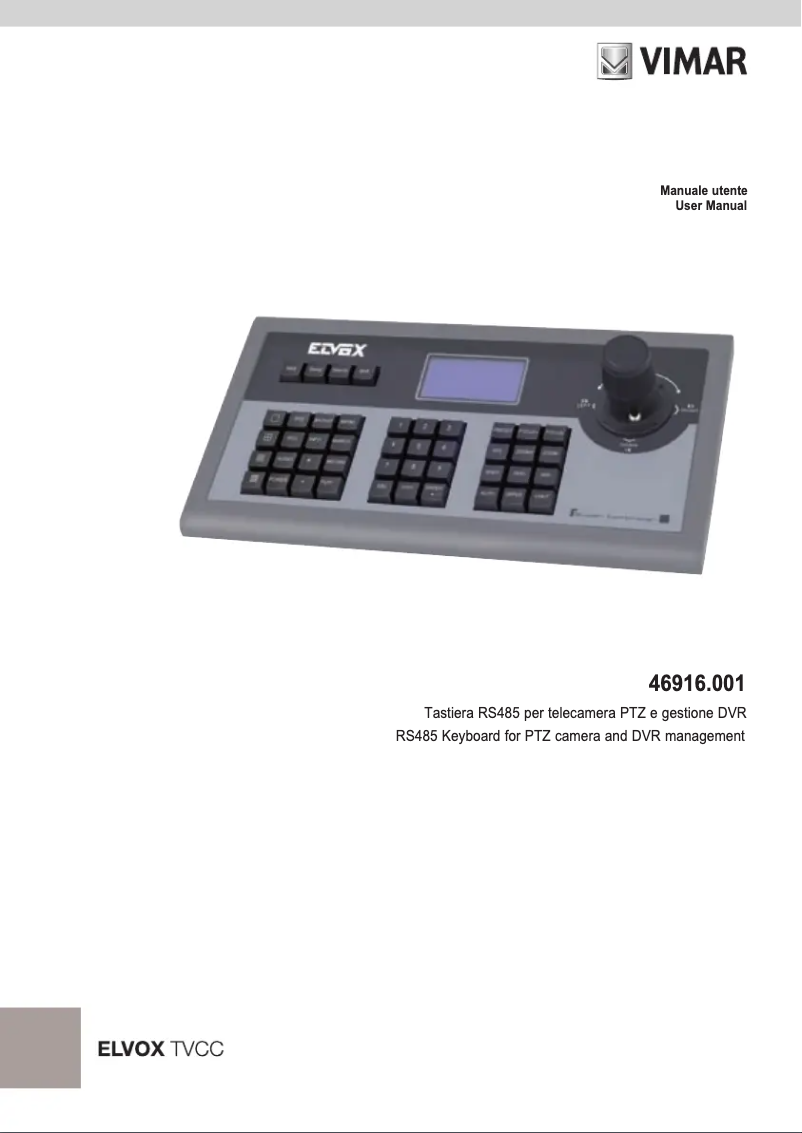 Page n°1 - Manuel utilisateur Vimar ELVOX 46916.001