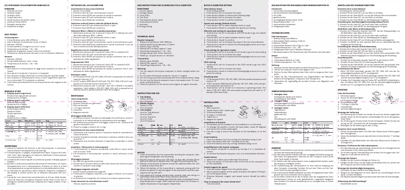Page 1 de la notice Manuel utilisateur Velomann C8