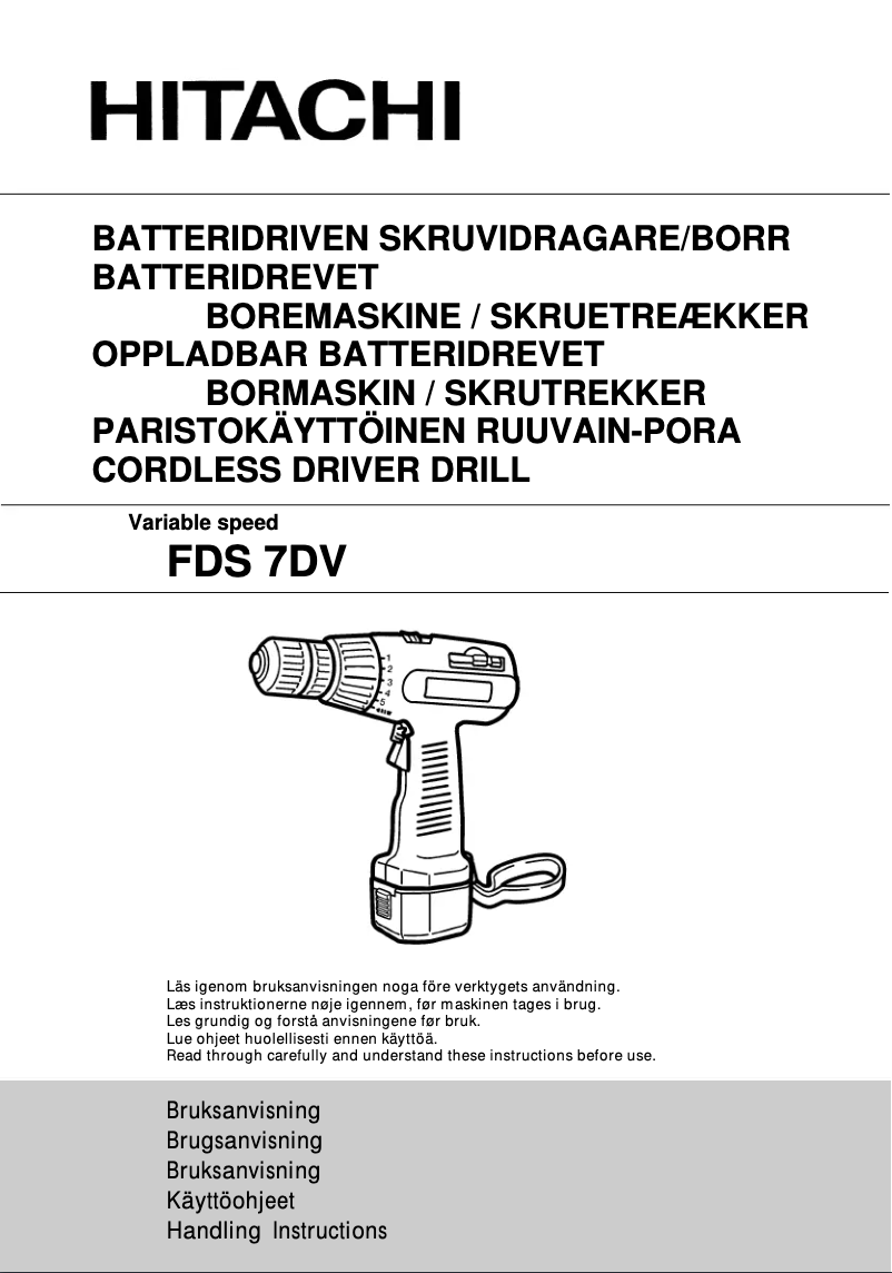 Page n°1 - Manuel utilisateur Hitachi FDS 7DV