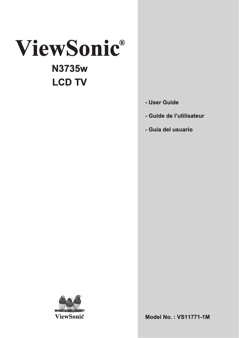 Page 1 de la notice Manuel utilisateur Viewsonic N3735w
