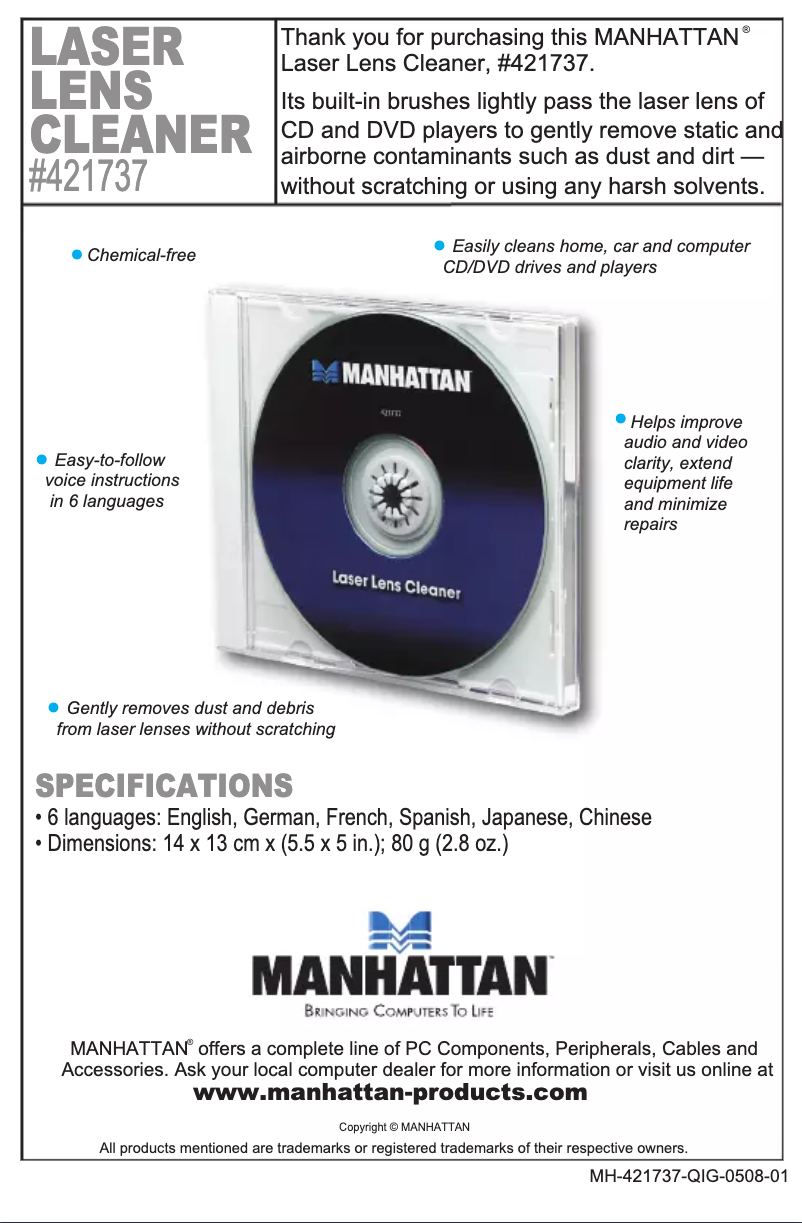 Page n°1 - Manuel utilisateur Manhattan 421737