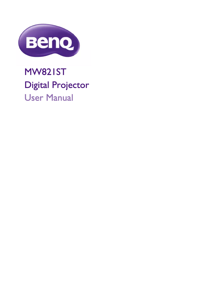 Page 1 de la notice Manuel utilisateur BenQ MW821ST