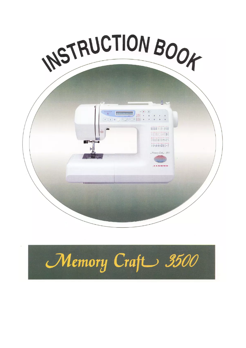 Page n°1 - Manuel utilisateur Janome Memory Craft 3500