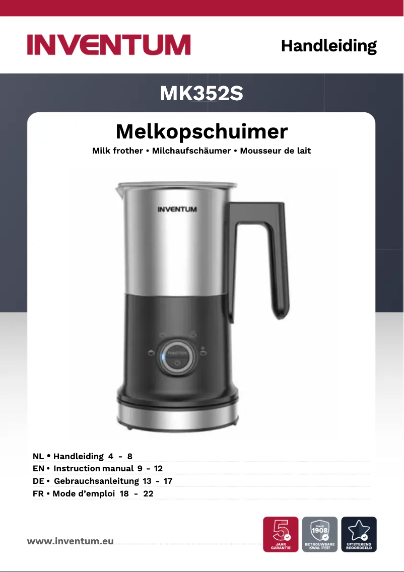 Imagen de la primera página del manual del dispositivo MK352S