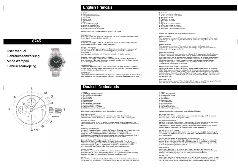 Page 1 de la notice Manuel utilisateur Davis 8745