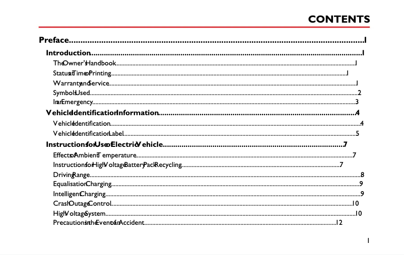 Page n°1 - Manuel utilisateur MG ZS EV (2021)
