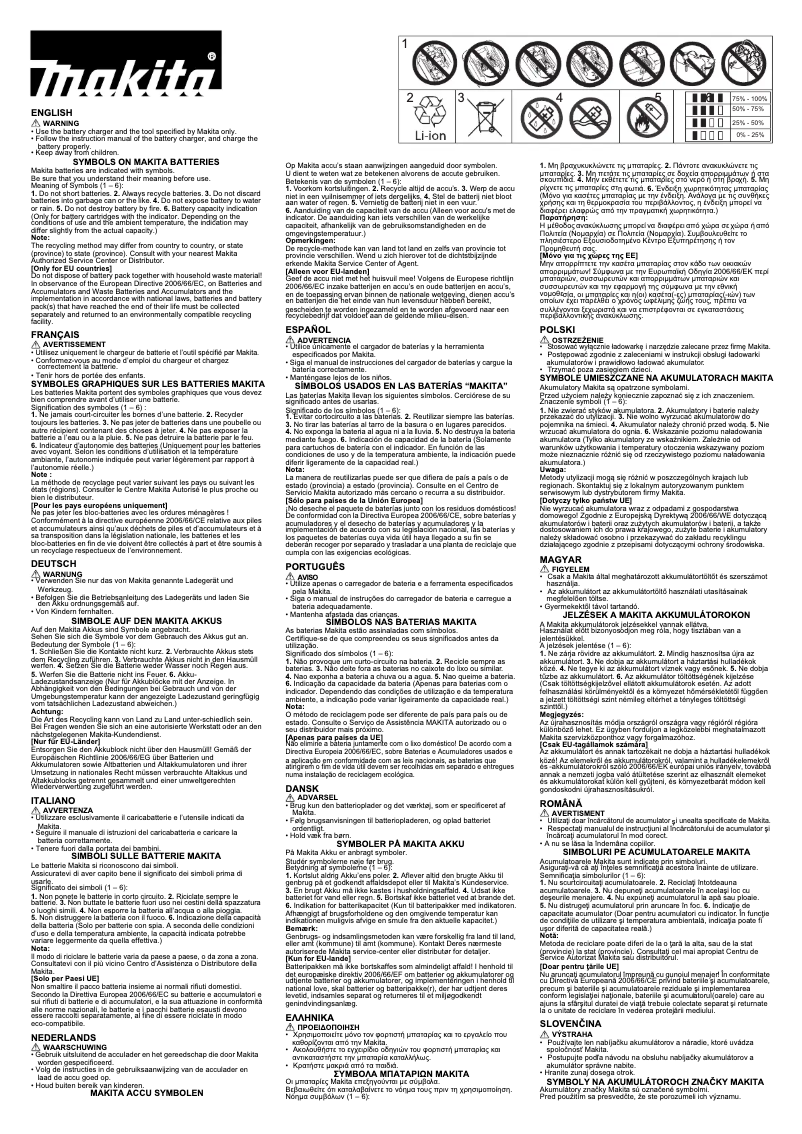 Page n°1 - Manuel utilisateur Makita BL4040