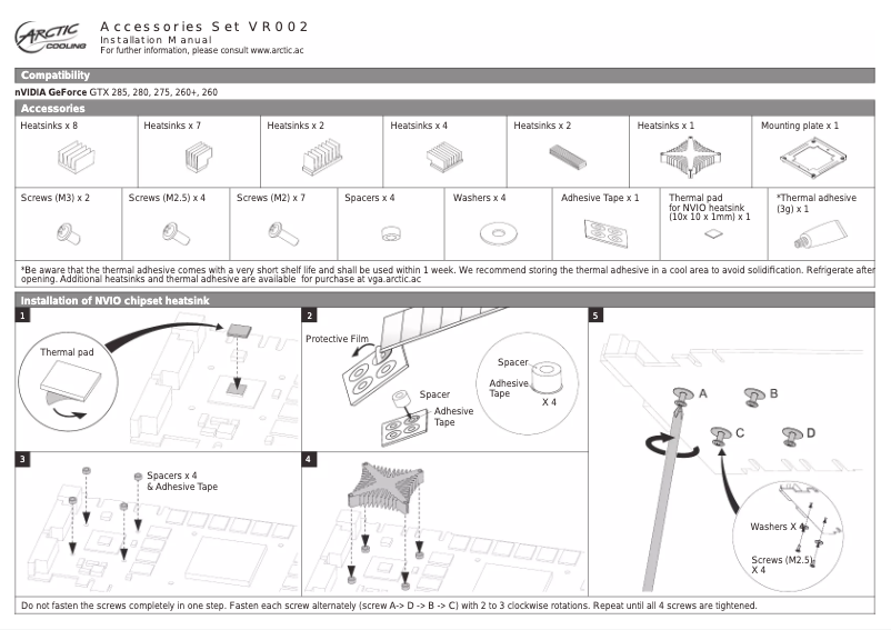 Page n°1 - Manuel utilisateur Arctic Cooling VR002