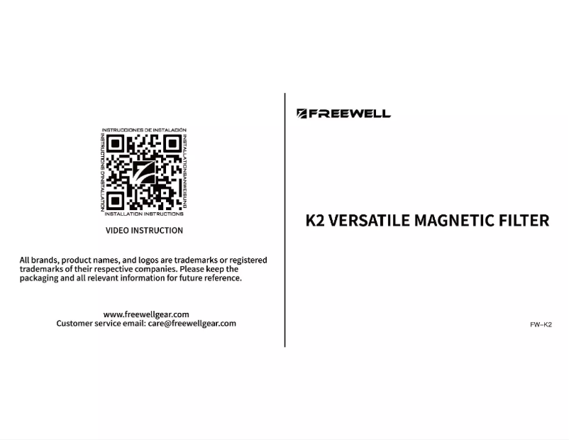 Page 1 de la notice Manuel utilisateur Freewell FW-K2