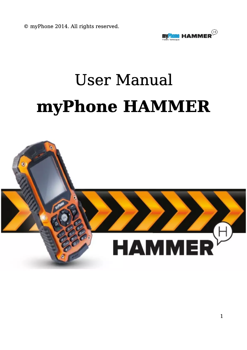 Page 1 de la notice Manuel utilisateur myPhone Hammer