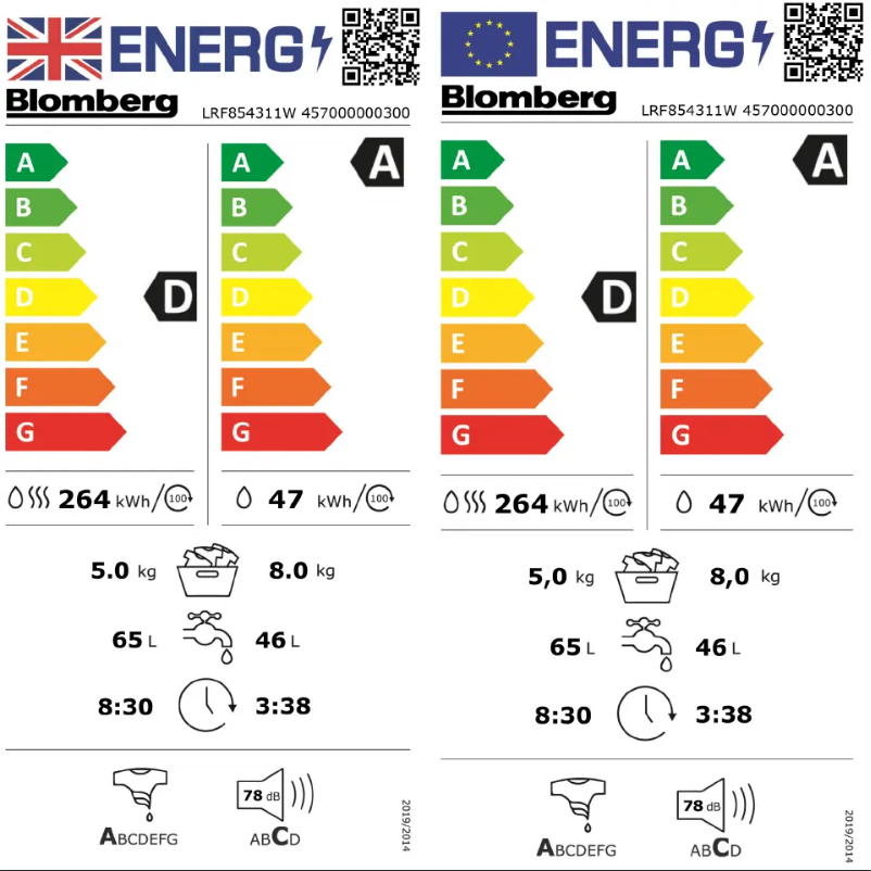 Page n°1 - Label énergétique Blomberg LRF854311W