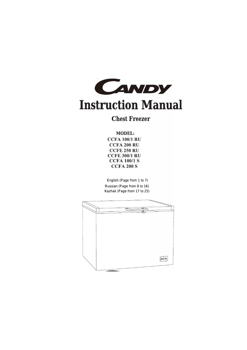 Page n°1 - Manuel utilisateur Candy CCFA 200 RU