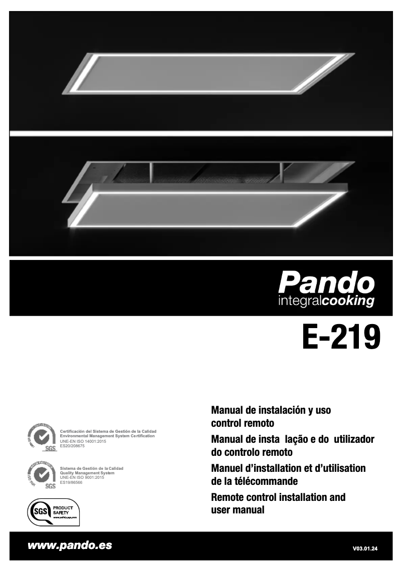 Page n°1 - Manuel utilisateur Pando E-219