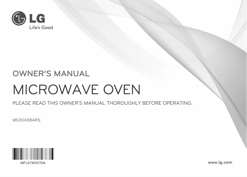 Image de la première page du manuel de l'appareil MS3043BARS