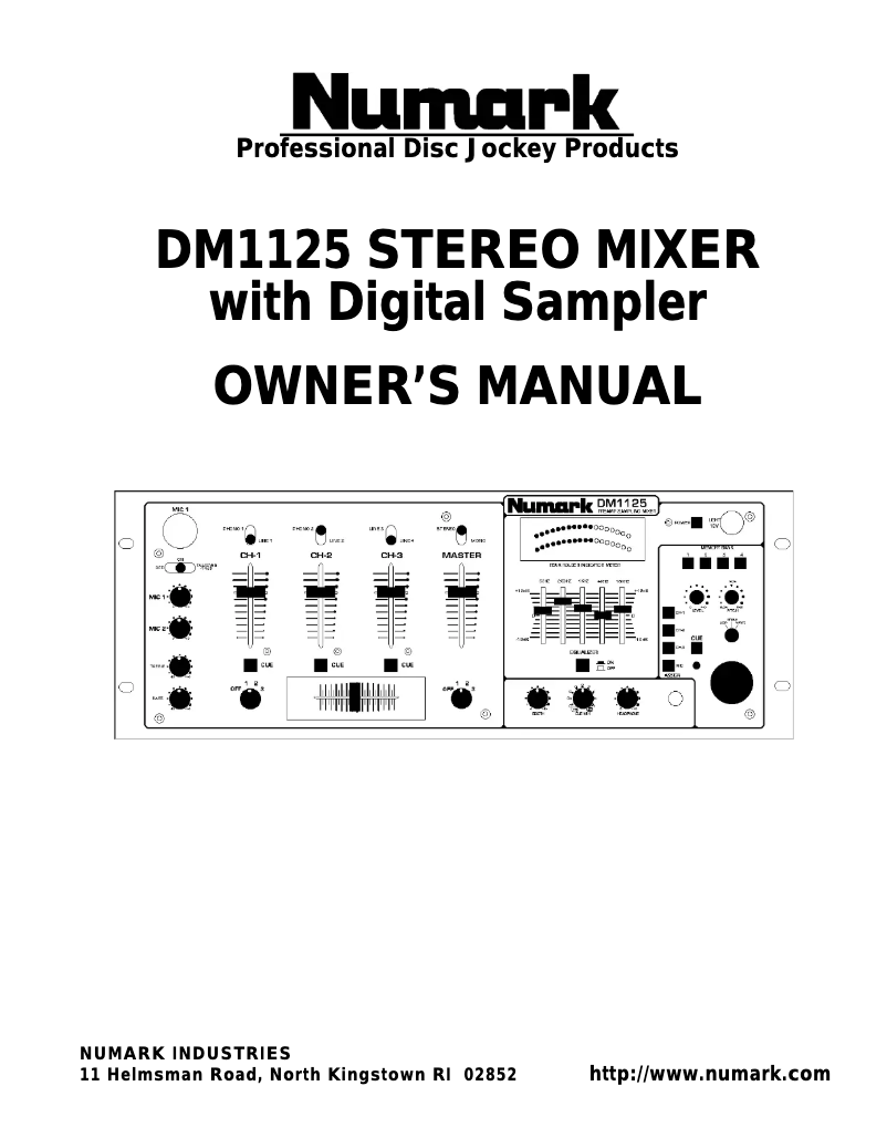 Página 1 del manual Manual de usuario Numark DM1125