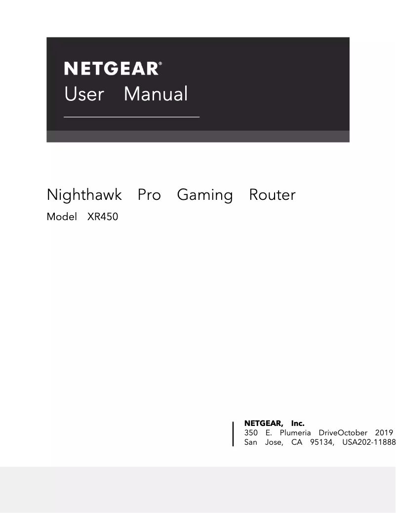 Image de la première page du manuel de l'appareil Nighthawk Pro Gaming XR450