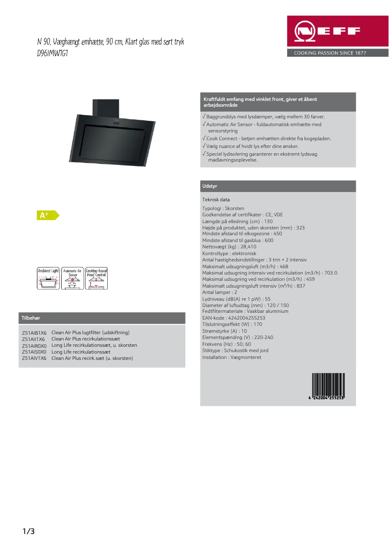 Page n°1 - Brochure Neff D96IMW1G1