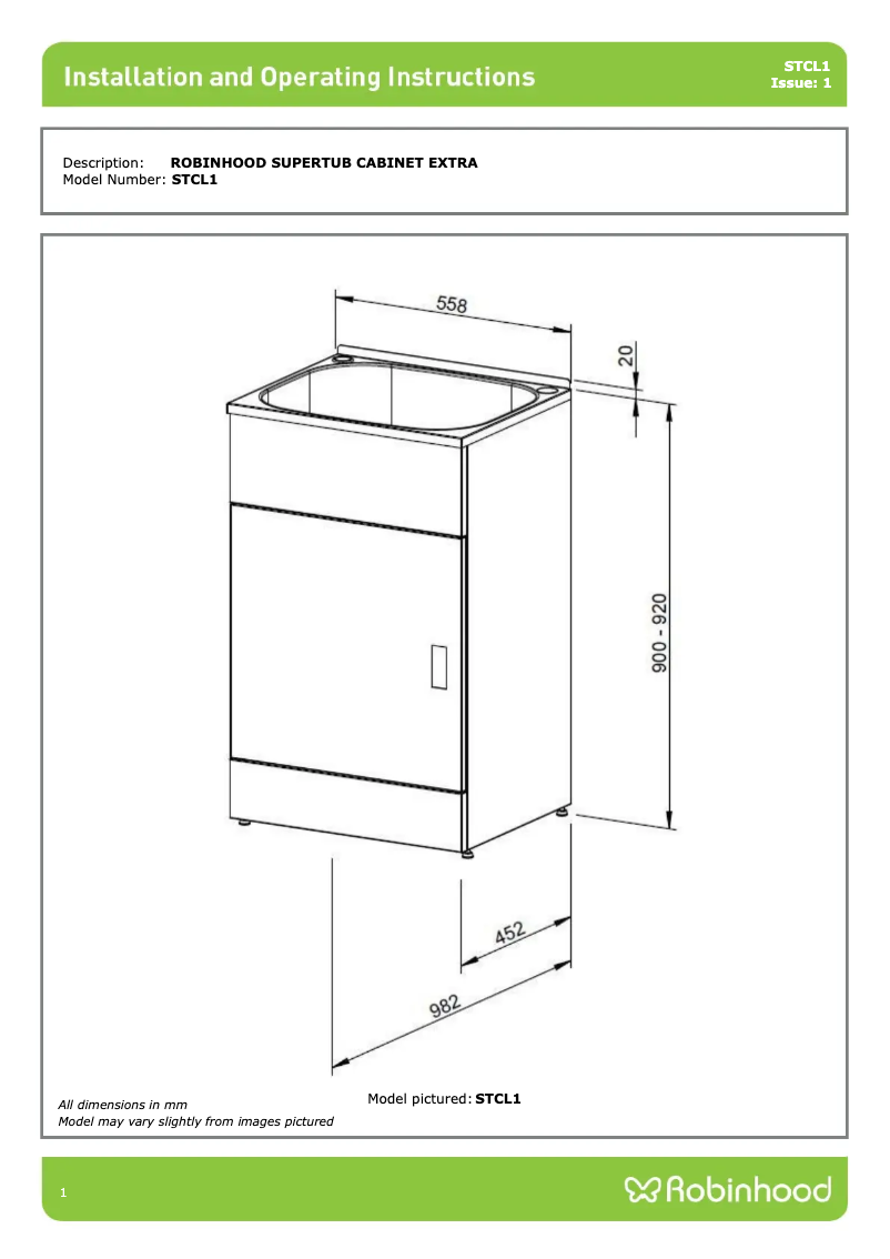 Image de la première page du manuel de l'appareil STCL1A