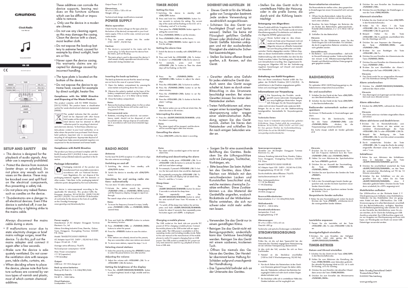 Image de la première page du manuel de l'appareil Sonoclock 3000