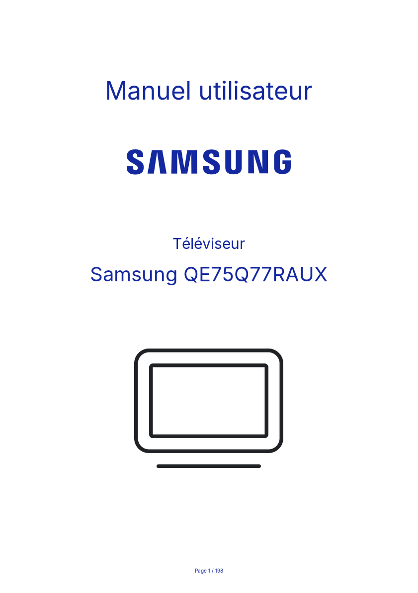 Page n°1 - Manuel utilisateur Samsung QE75Q77RAUX