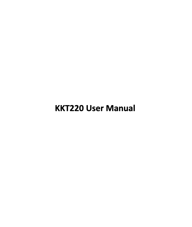Image de la première page du manuel de l'appareil KKT 220